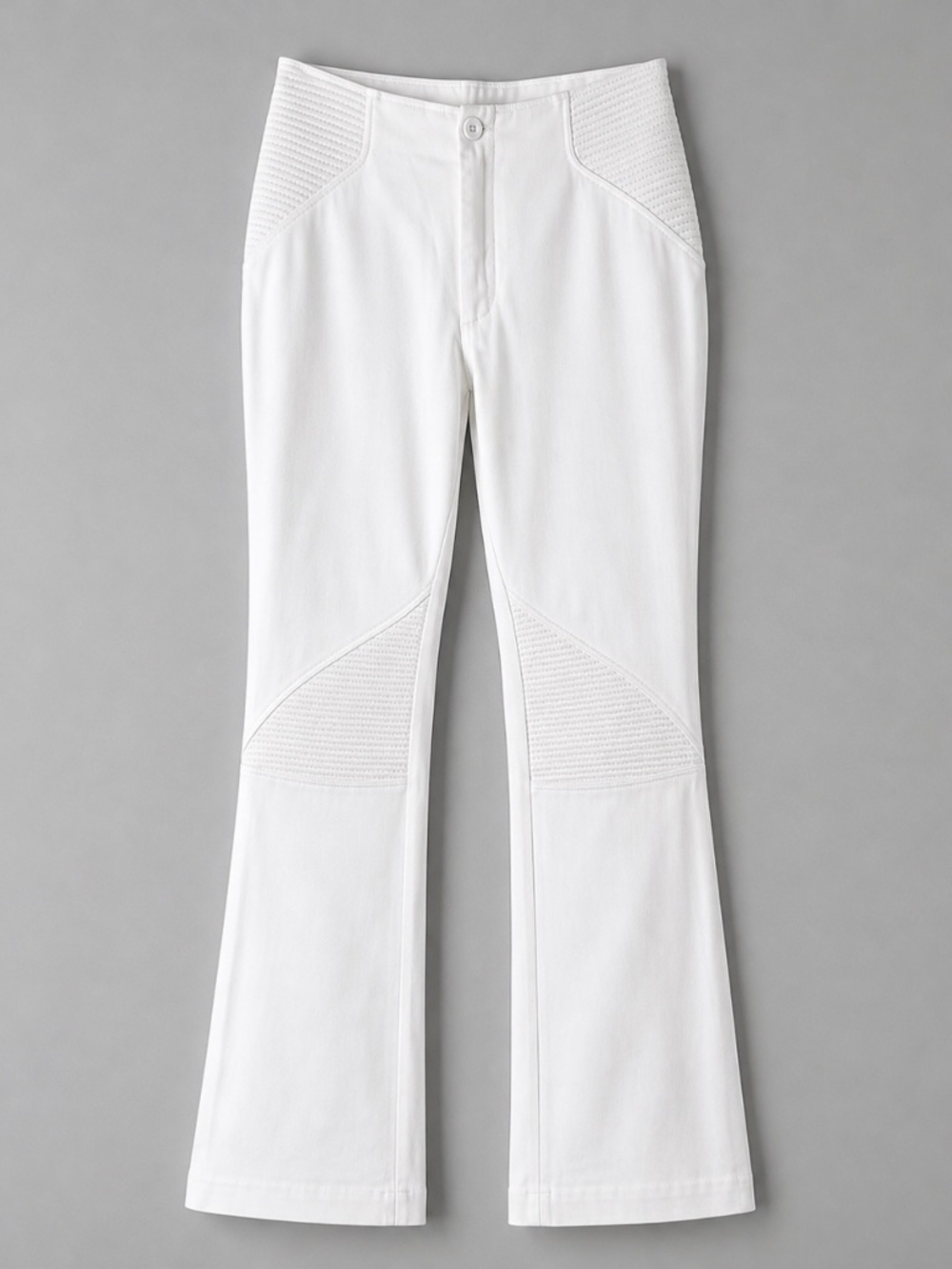Vertigo Paris White Moto Flare Pants US 8 Made in France